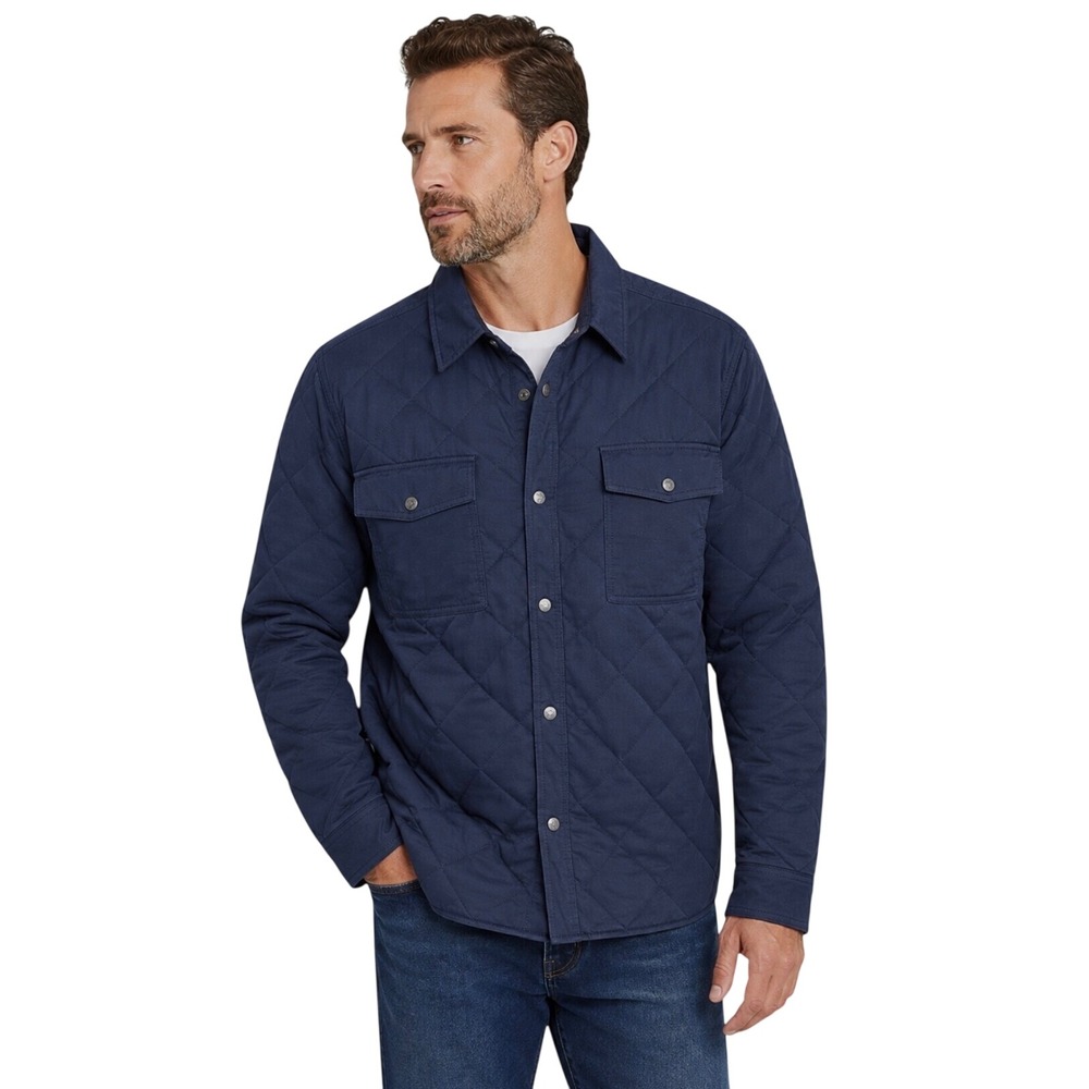 Huckberry Flint and Tinder Quilted Shirt Jacket Navy Size XXL Heritage Utility